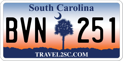SC license plate BVN251