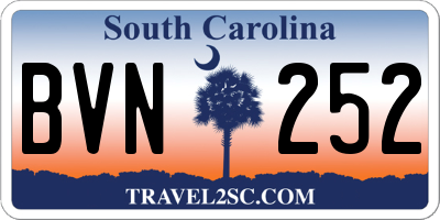 SC license plate BVN252
