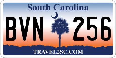 SC license plate BVN256