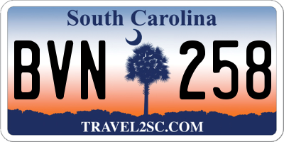SC license plate BVN258