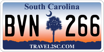 SC license plate BVN266