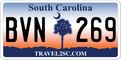 SC license plate BVN269