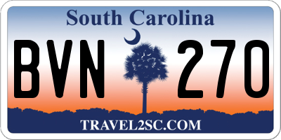 SC license plate BVN270