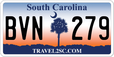 SC license plate BVN279