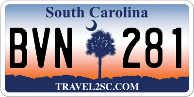 SC license plate BVN281