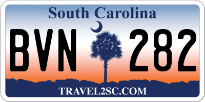 SC license plate BVN282