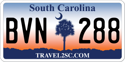SC license plate BVN288