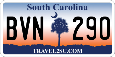 SC license plate BVN290