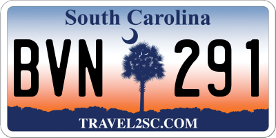 SC license plate BVN291