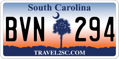 SC license plate BVN294