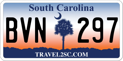 SC license plate BVN297