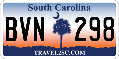 SC license plate BVN298