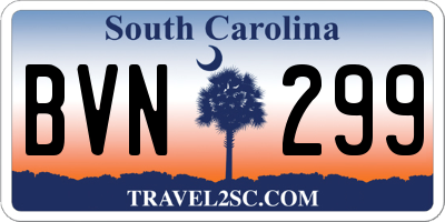SC license plate BVN299