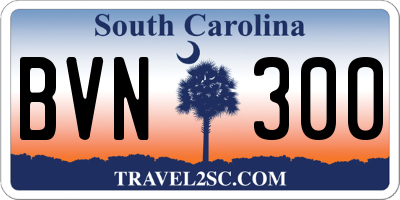 SC license plate BVN300