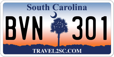 SC license plate BVN301