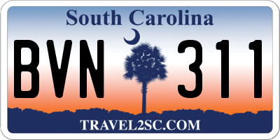 SC license plate BVN311