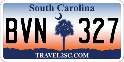 SC license plate BVN327