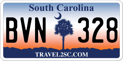 SC license plate BVN328