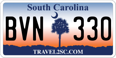 SC license plate BVN330