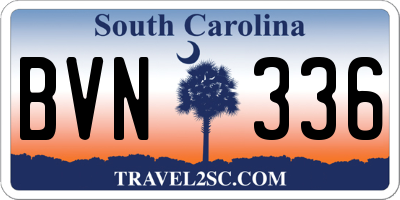 SC license plate BVN336