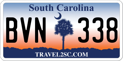 SC license plate BVN338