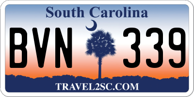 SC license plate BVN339
