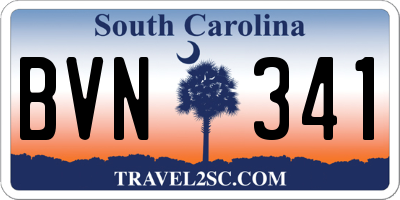 SC license plate BVN341