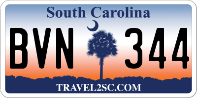 SC license plate BVN344