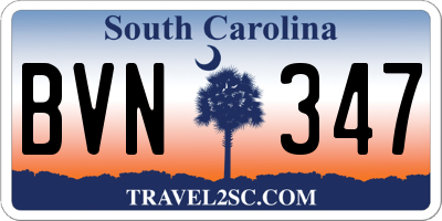 SC license plate BVN347