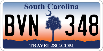 SC license plate BVN348