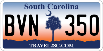 SC license plate BVN350