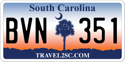 SC license plate BVN351