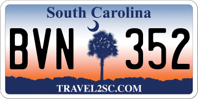 SC license plate BVN352