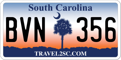 SC license plate BVN356