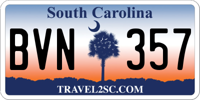 SC license plate BVN357