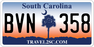 SC license plate BVN358