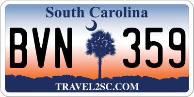 SC license plate BVN359