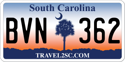 SC license plate BVN362
