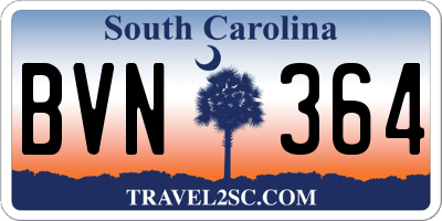 SC license plate BVN364