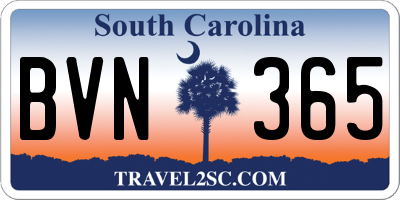 SC license plate BVN365