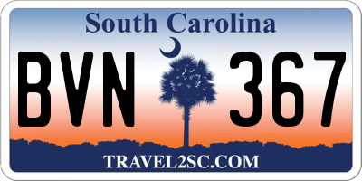 SC license plate BVN367