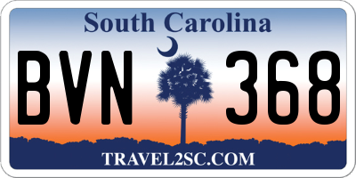 SC license plate BVN368