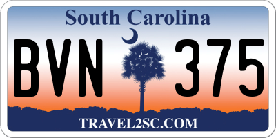 SC license plate BVN375