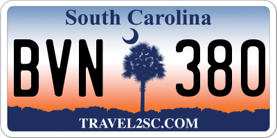 SC license plate BVN380
