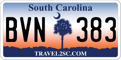 SC license plate BVN383