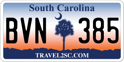 SC license plate BVN385