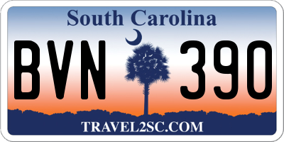 SC license plate BVN390