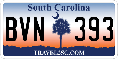 SC license plate BVN393