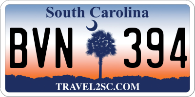 SC license plate BVN394