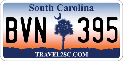 SC license plate BVN395